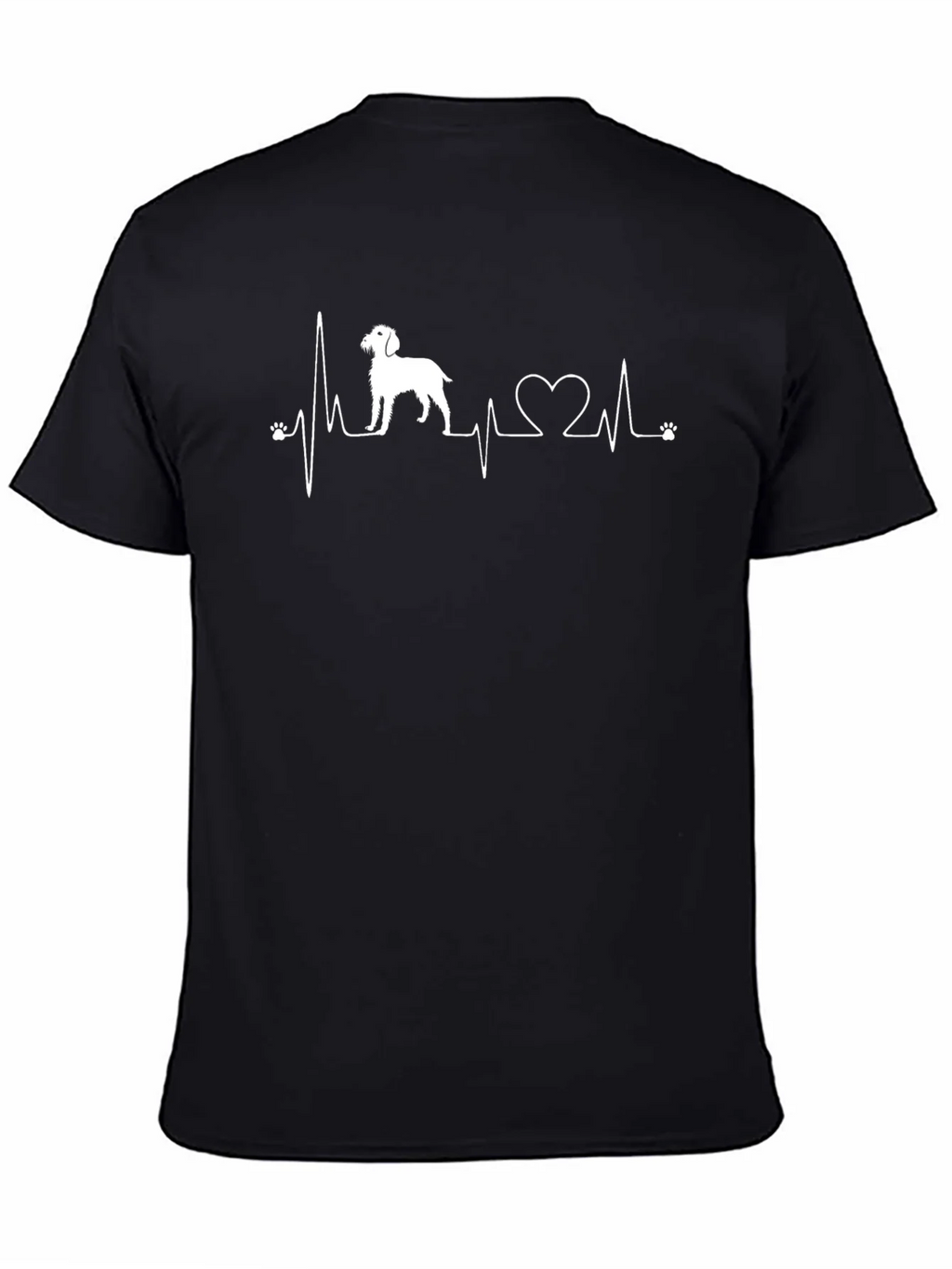Dog Lover Heartbeat T-Shirt - Black Crew Neck Tee product image 4