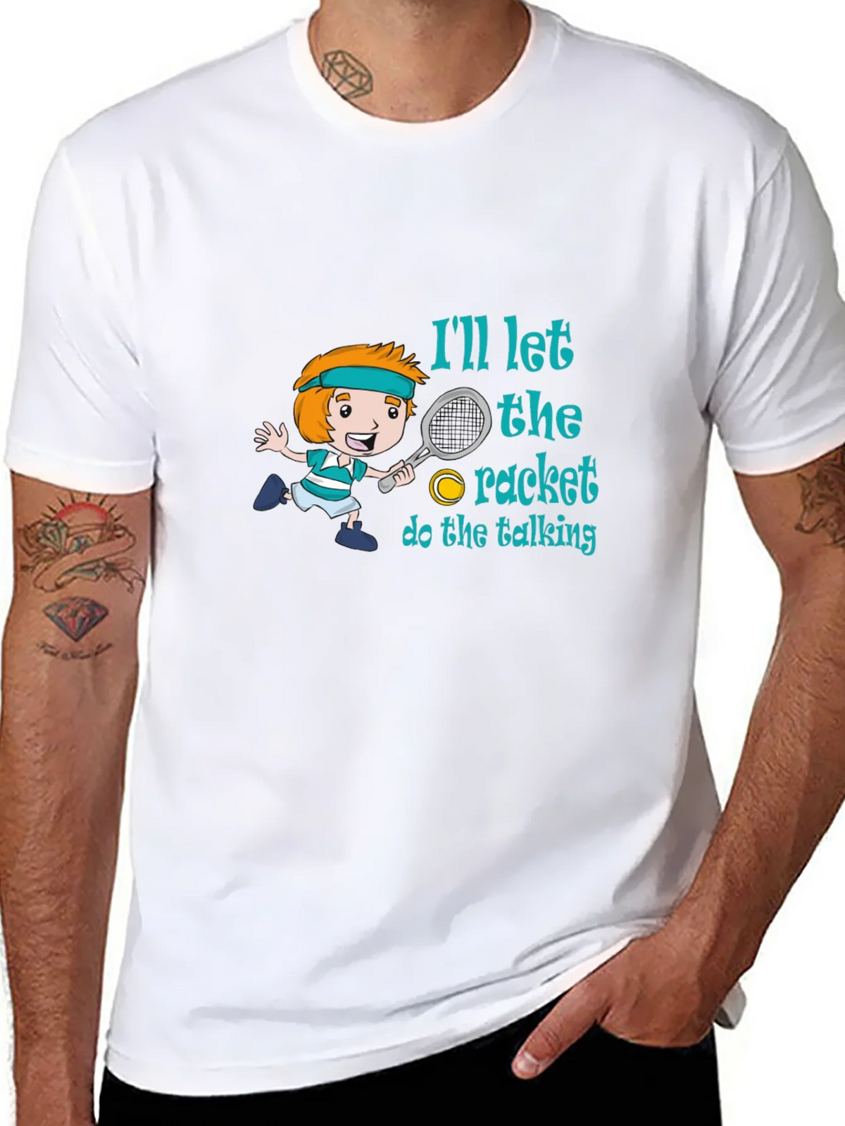 Tennis Player Cartoon T-Shirt product image 7