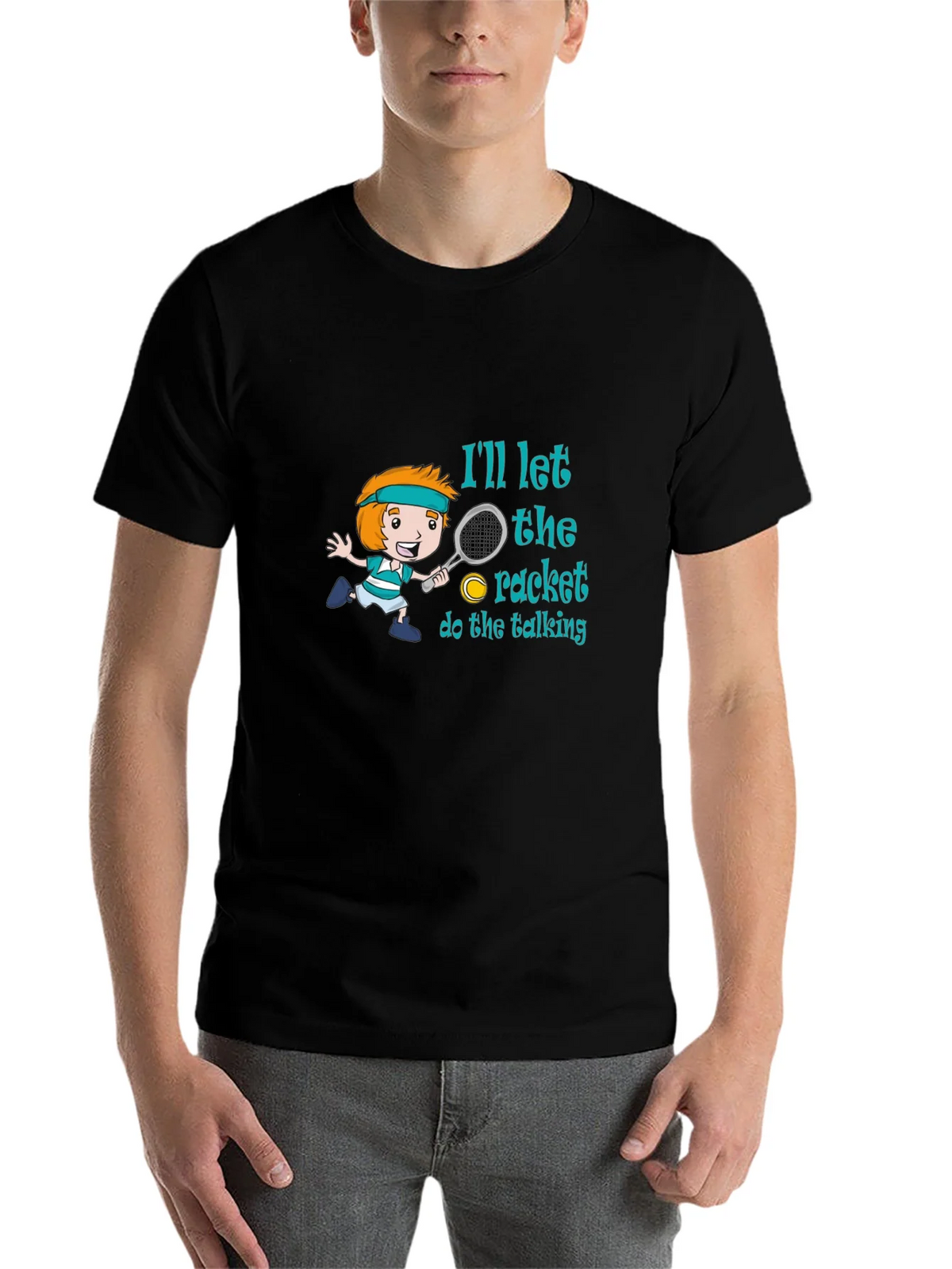 Tennis Player Cartoon T-Shirt product image 4