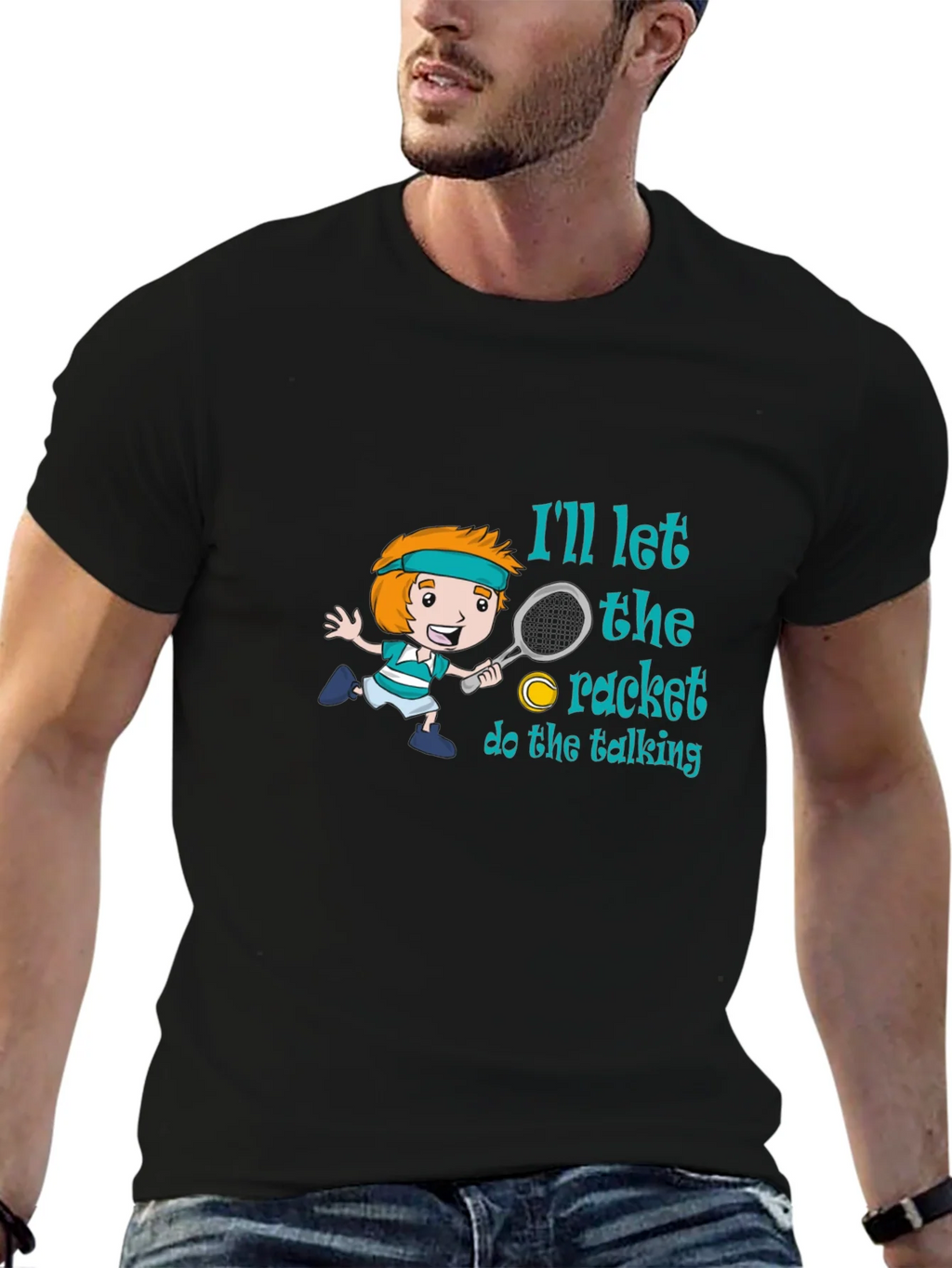Tennis Player Cartoon T-Shirt product image 6