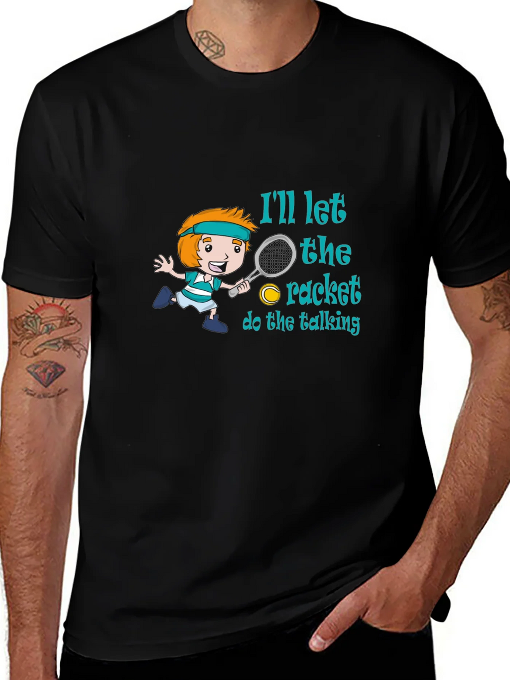 Tennis Player Cartoon T-Shirt product image 1