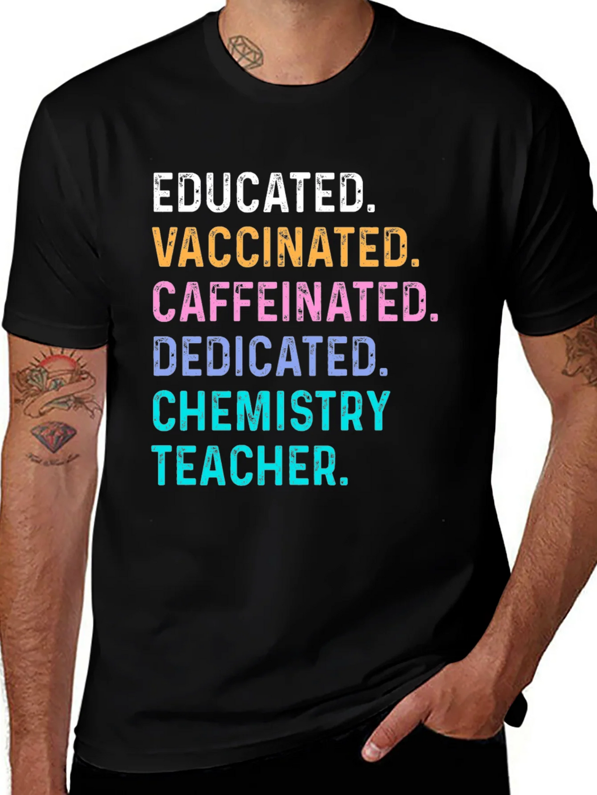 Educated Vaccinated Chemistry Teacher T-Shirt product image 1