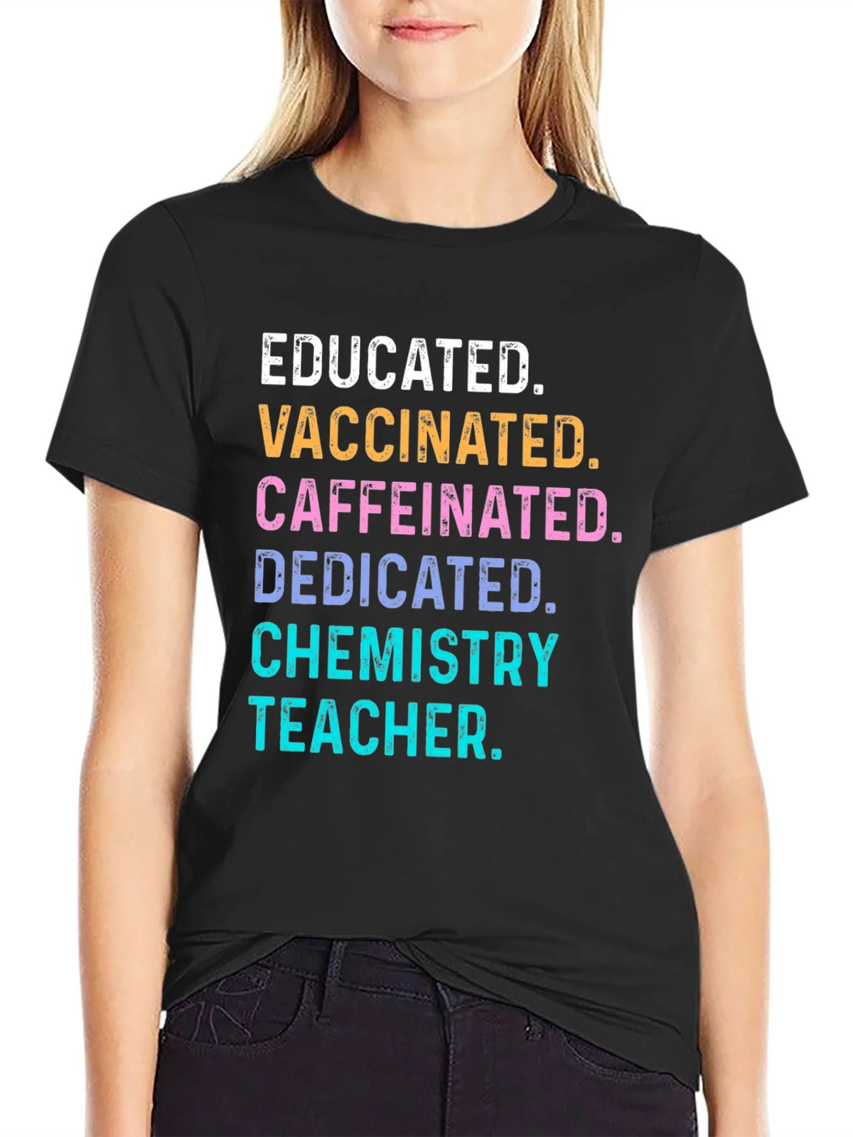 Educated Vaccinated Chemistry Teacher T-Shirt product image 2