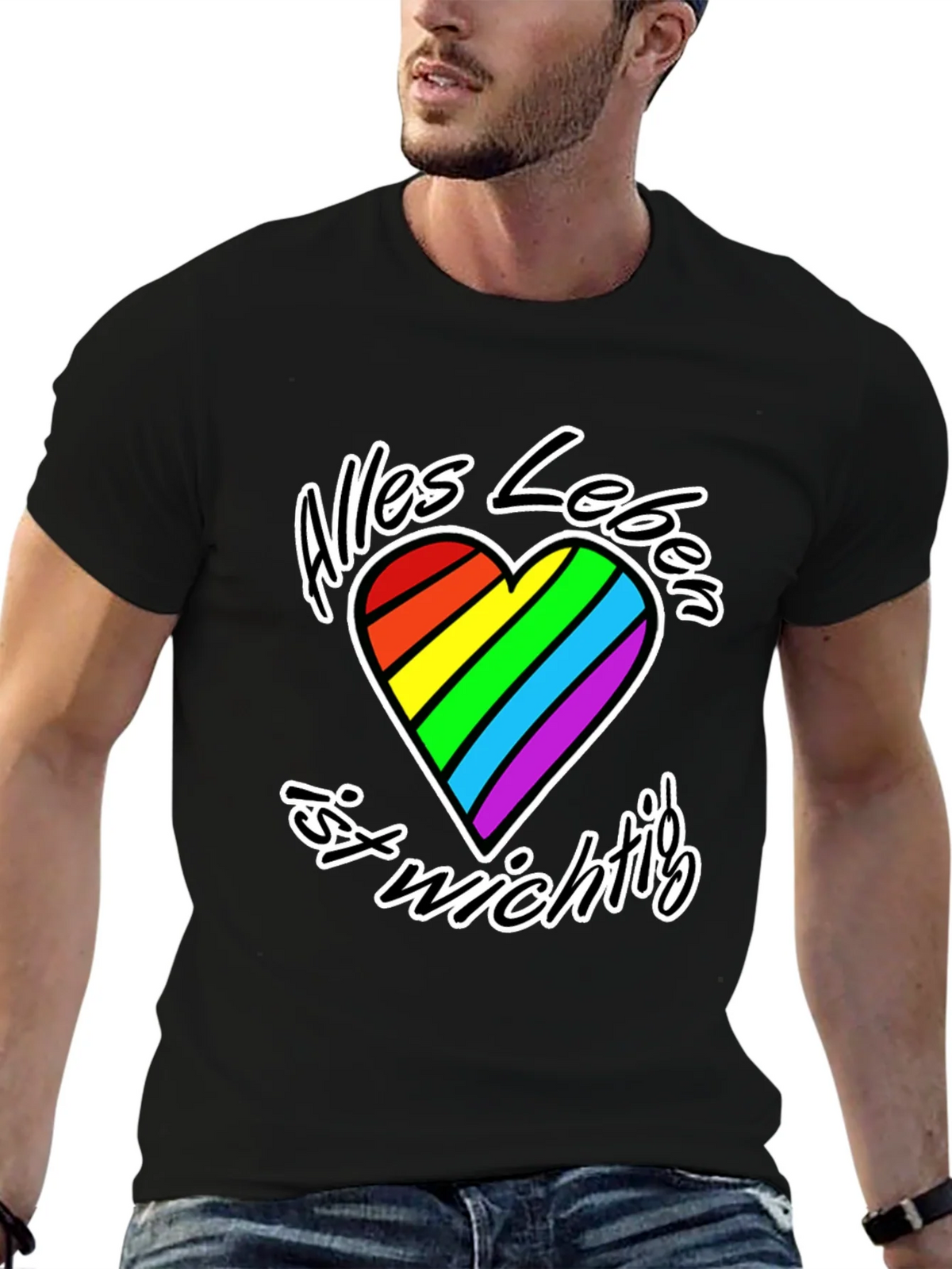 Rainbow Heart Alles Leben T-Shirt product image 6