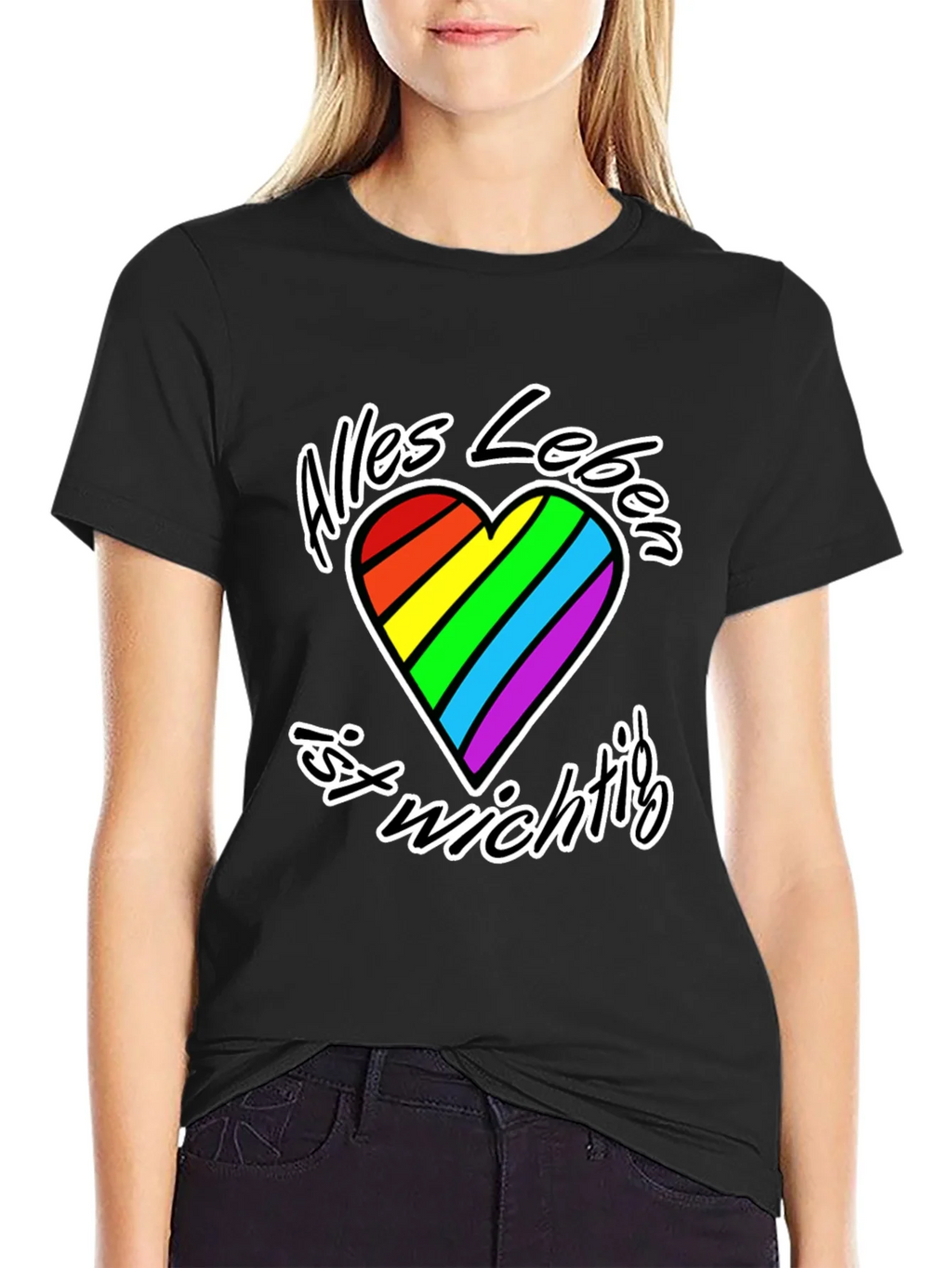 Rainbow Heart Alles Leben T-Shirt product image 2