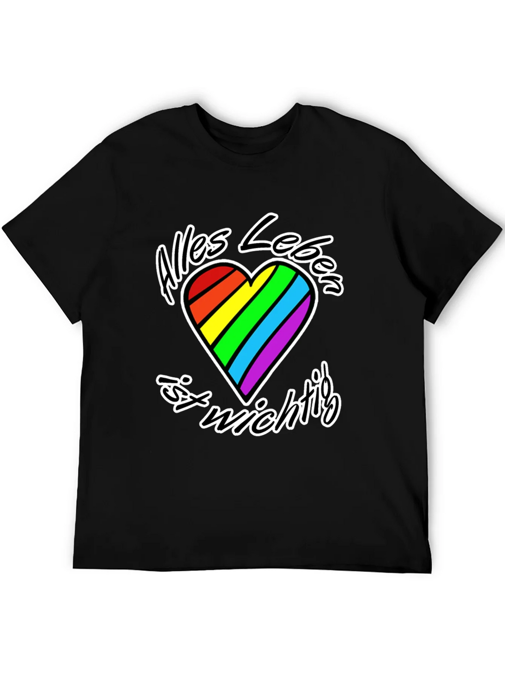 Rainbow Heart Alles Leben T-Shirt product image 5