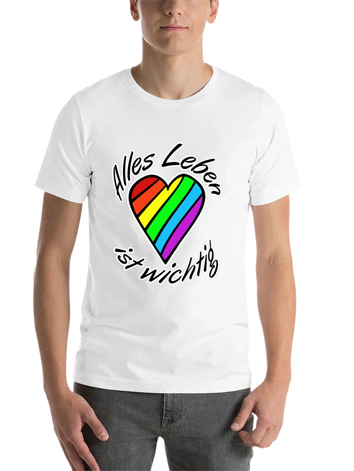 Rainbow Heart Alles Leben T-Shirt product image 10