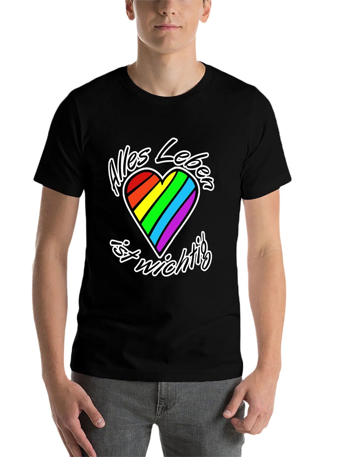 Rainbow Heart Alles Leben T-Shirt product image 4