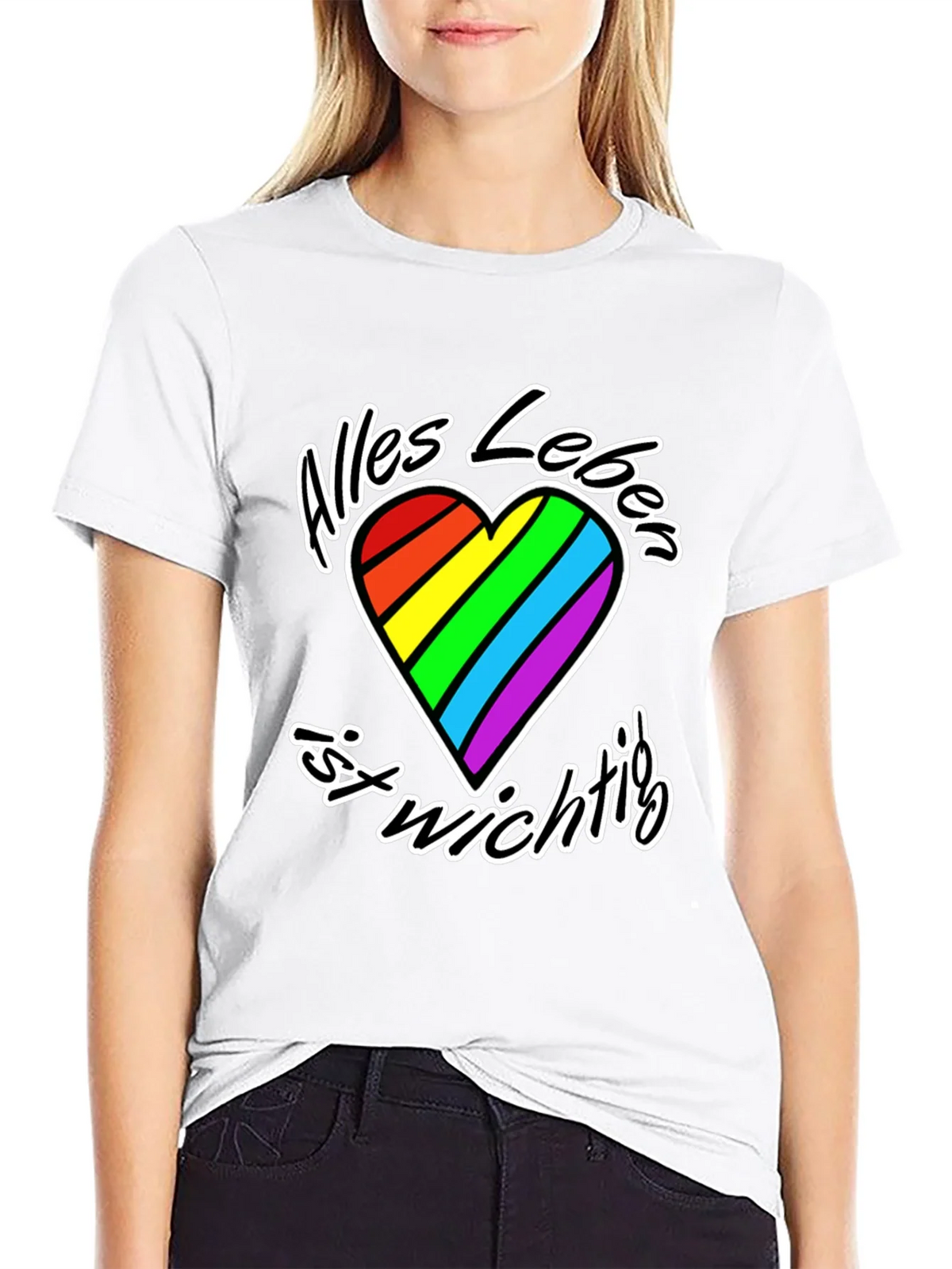 Rainbow Heart Alles Leben T-Shirt product image 8