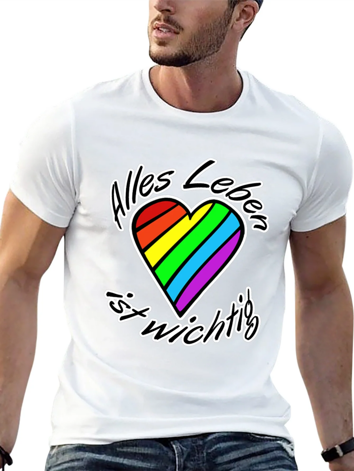 Rainbow Heart Alles Leben T-Shirt product image 12