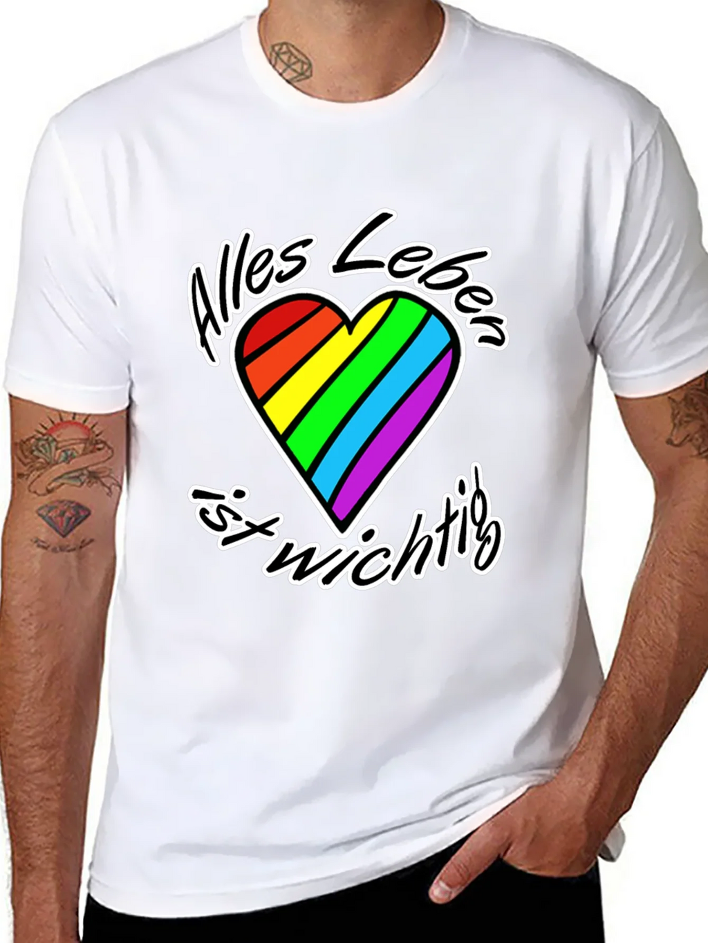 Rainbow Heart Alles Leben T-Shirt product image 7