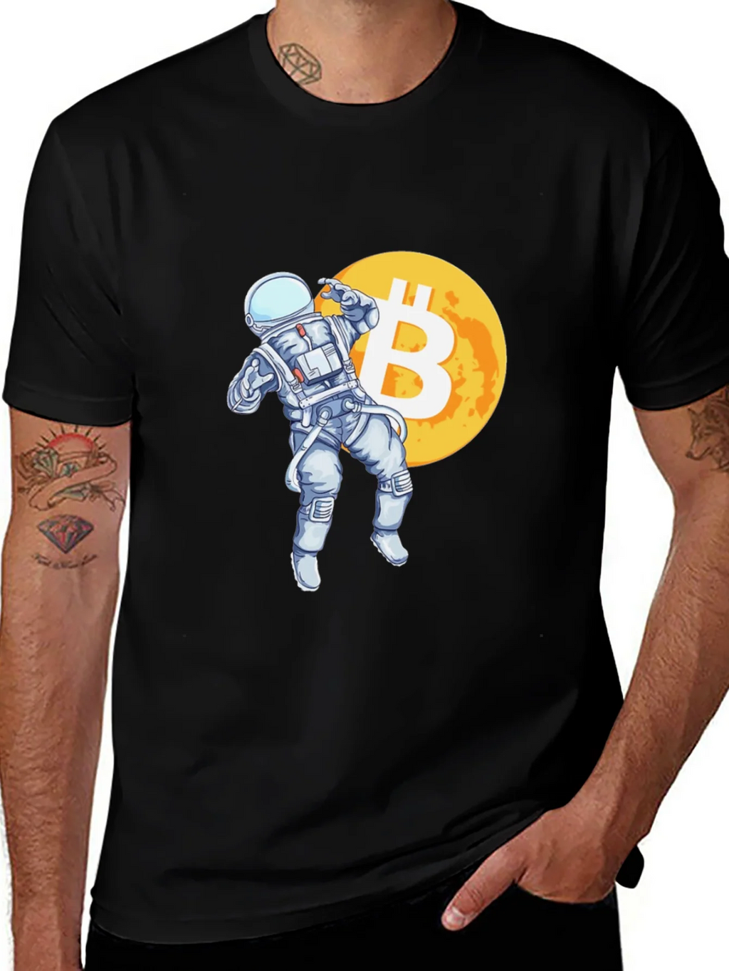 Bitcoin Astronaut T-Shirt - Crypto Moon Landing product image 1