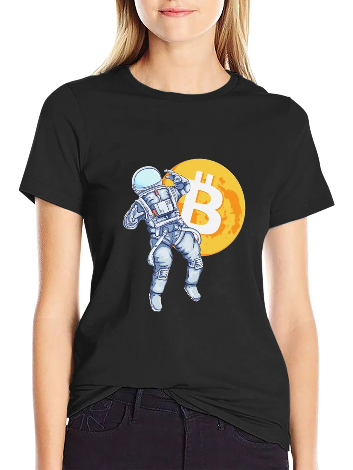 Bitcoin Astronaut T-Shirt - Crypto Moon Landing product image 2