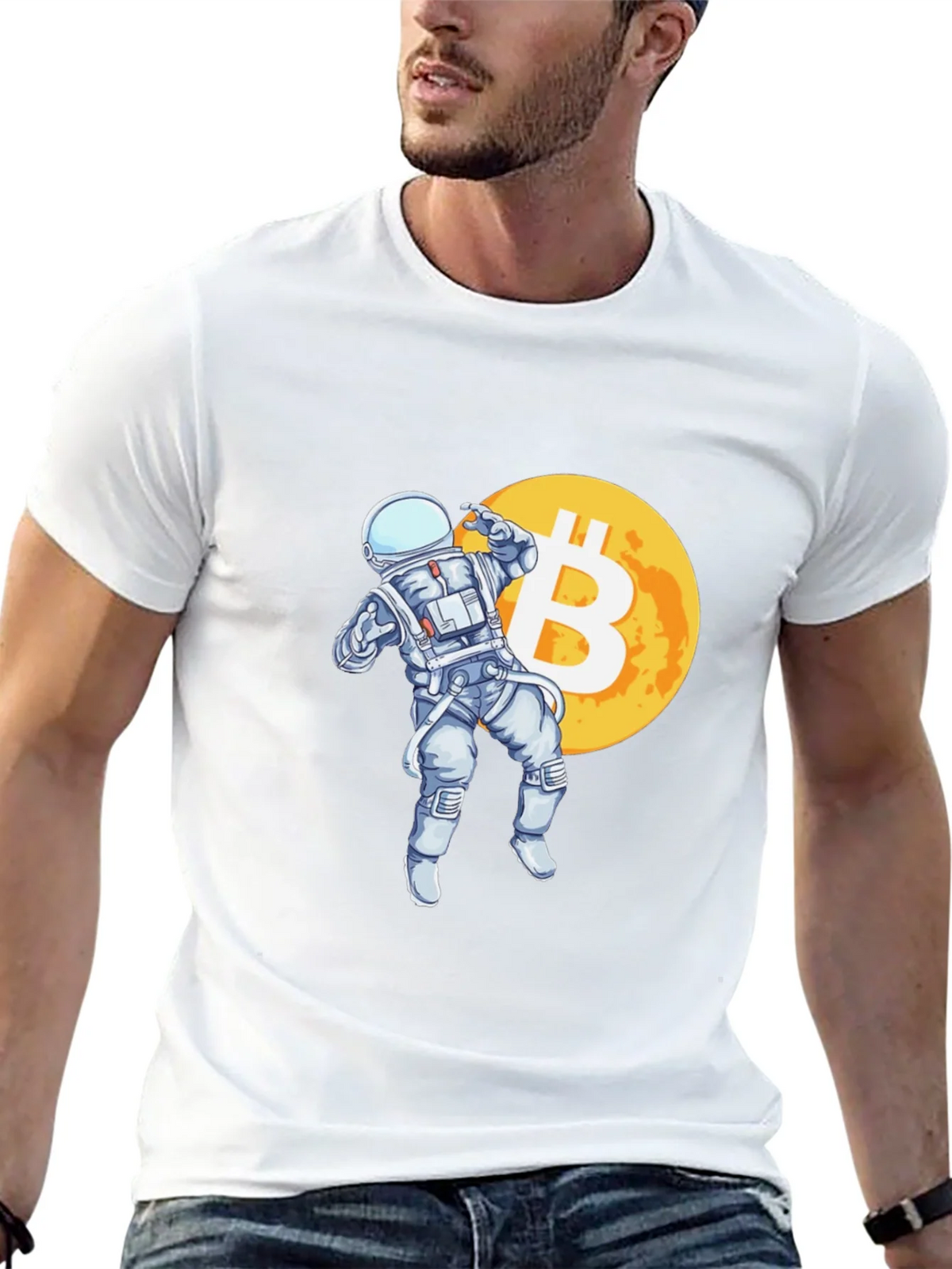 Bitcoin Astronaut T-Shirt - Crypto Moon Landing product image 12