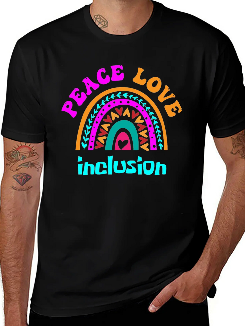 Peace Love Inclusion Graphic Tee product image 1