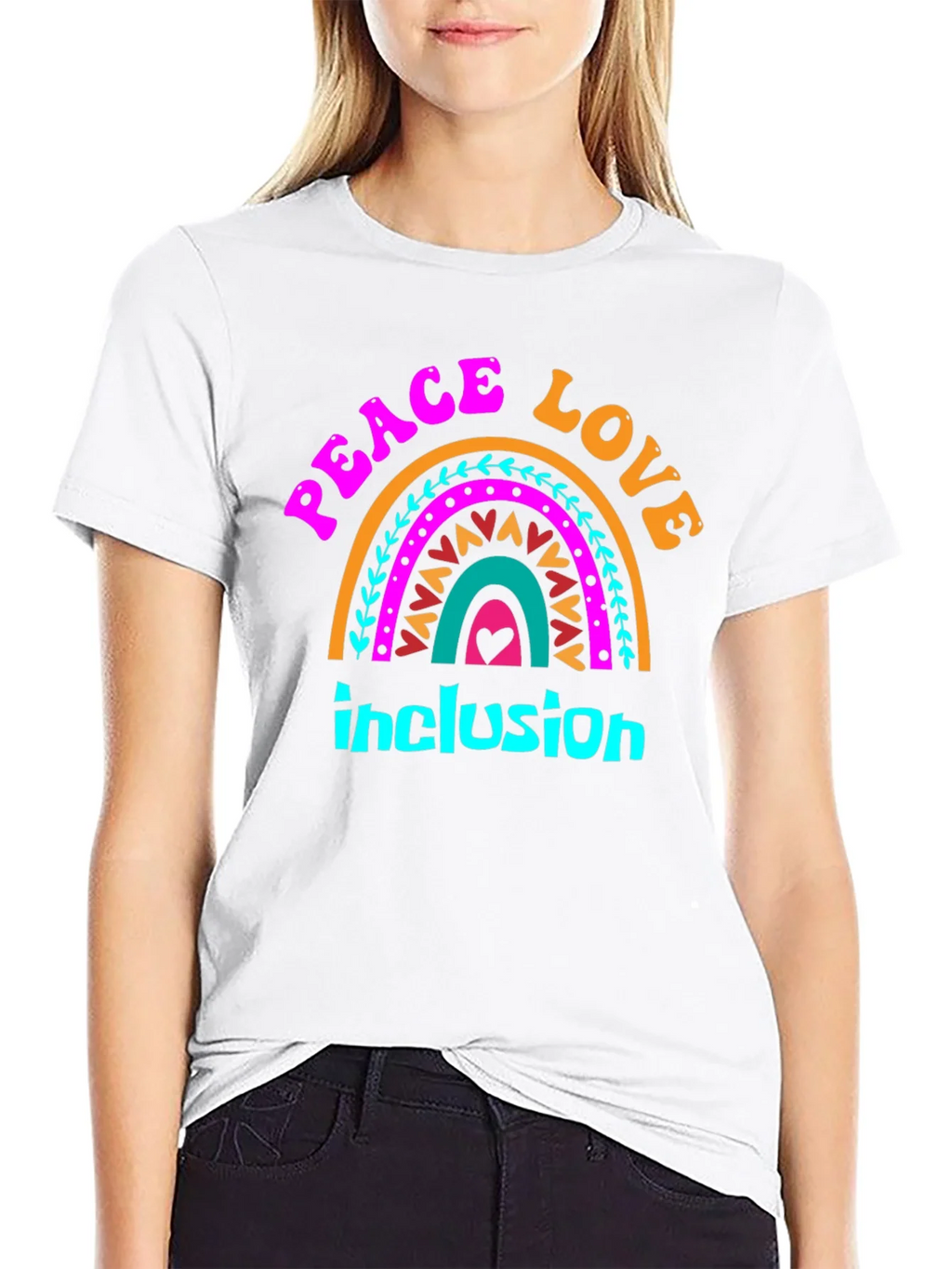 Peace Love Inclusion Graphic Tee product image 5