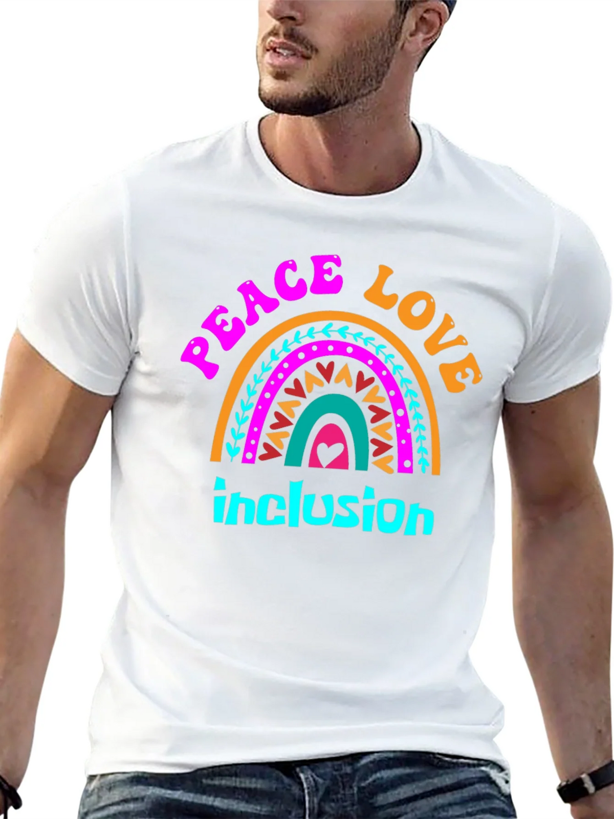 Peace Love Inclusion Graphic Tee product image 9