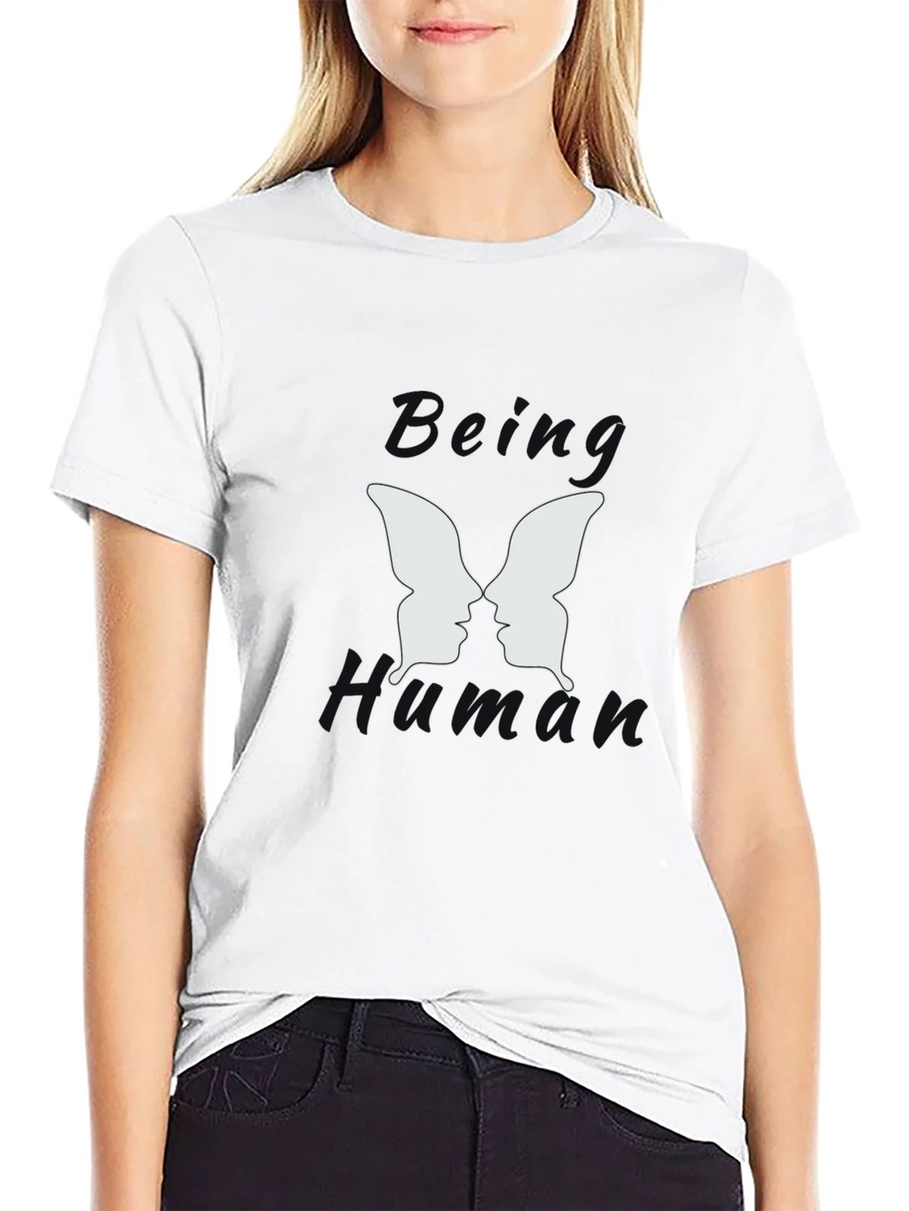 Being Human Black Graphic T-Shirt - Butterfly Face Design product image 8