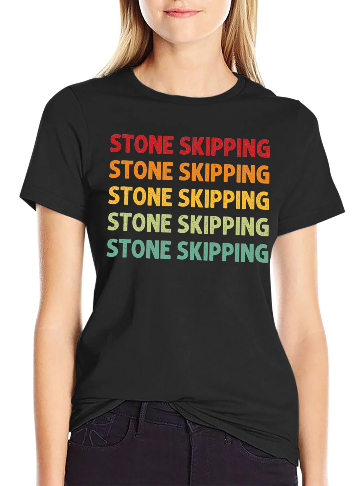 Stone Skipping Graphic Tee - Retro Style product image 1