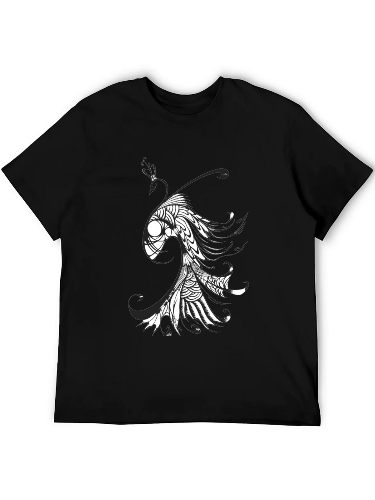 Abstract Fish Graphic Tee - Black Cotton Blend product image 5