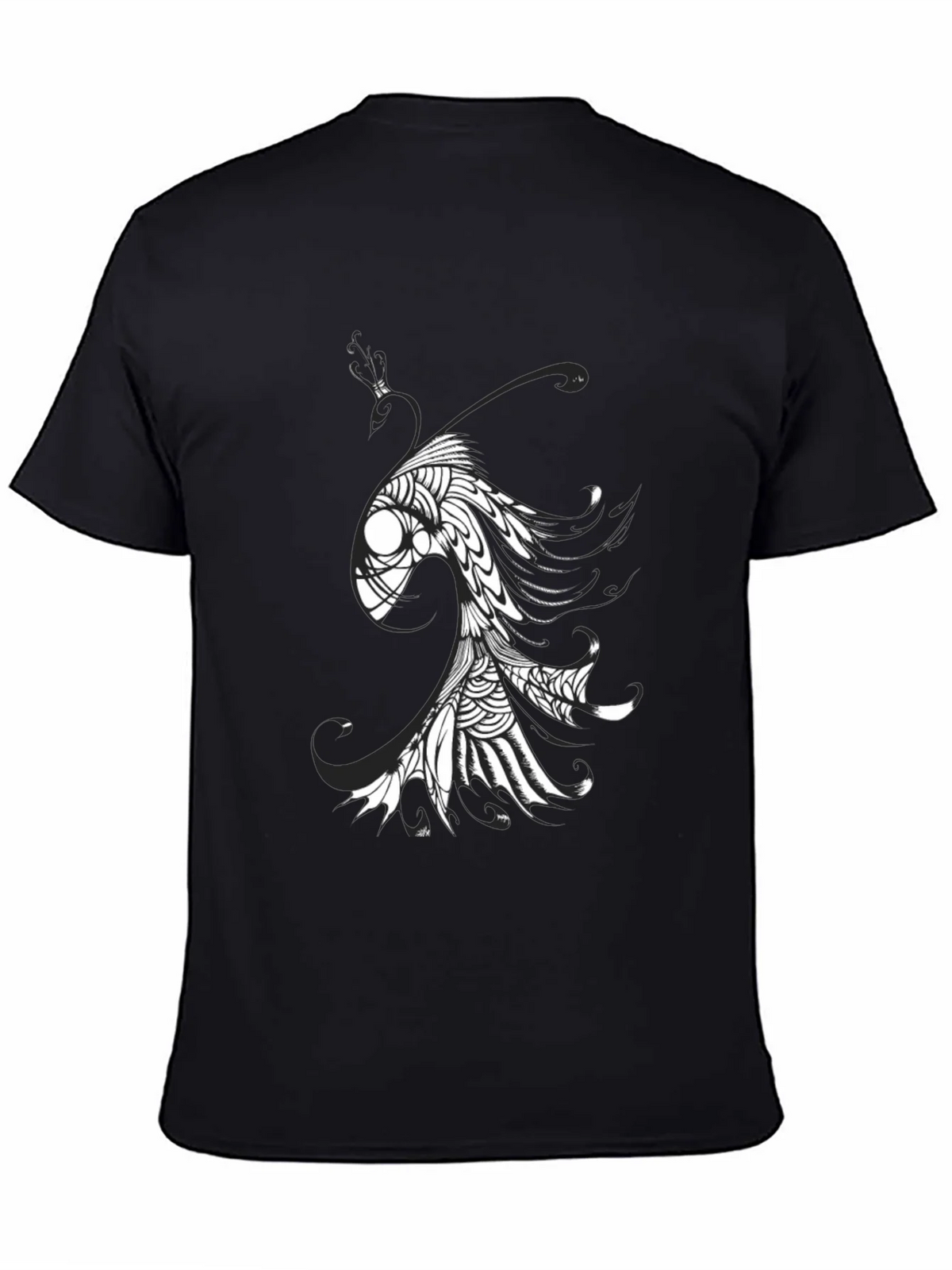 Abstract Fish Graphic Tee - Black Cotton Blend product image 4