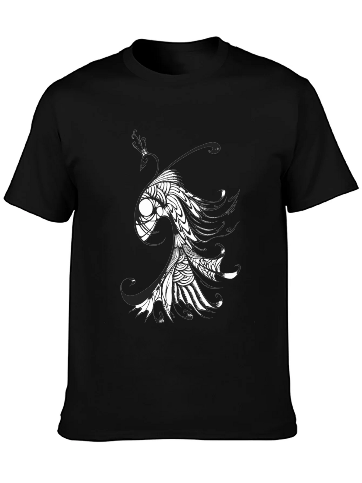 Abstract Fish Graphic Tee - Black Cotton Blend product image 3