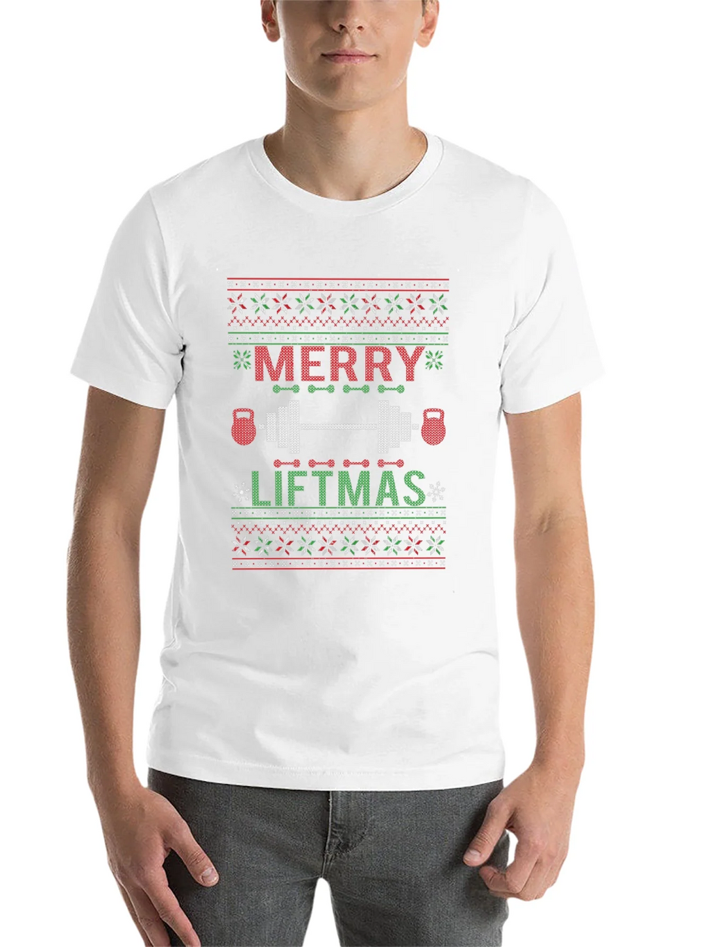 Merry Liftmas Ugly Christmas Sweater Style T-Shirt product image 10