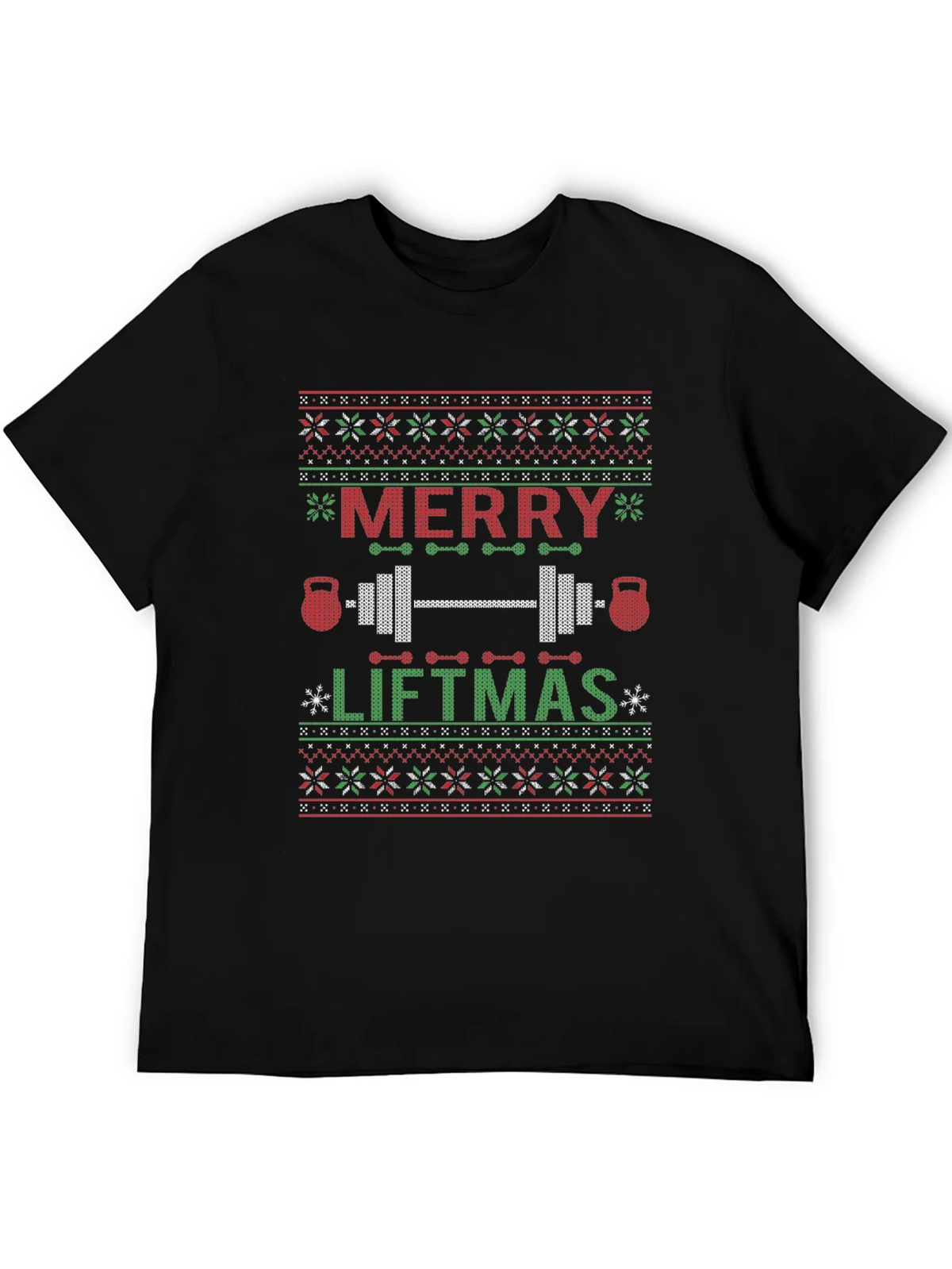 Merry Liftmas Ugly Christmas Sweater Style T-Shirt product image 5