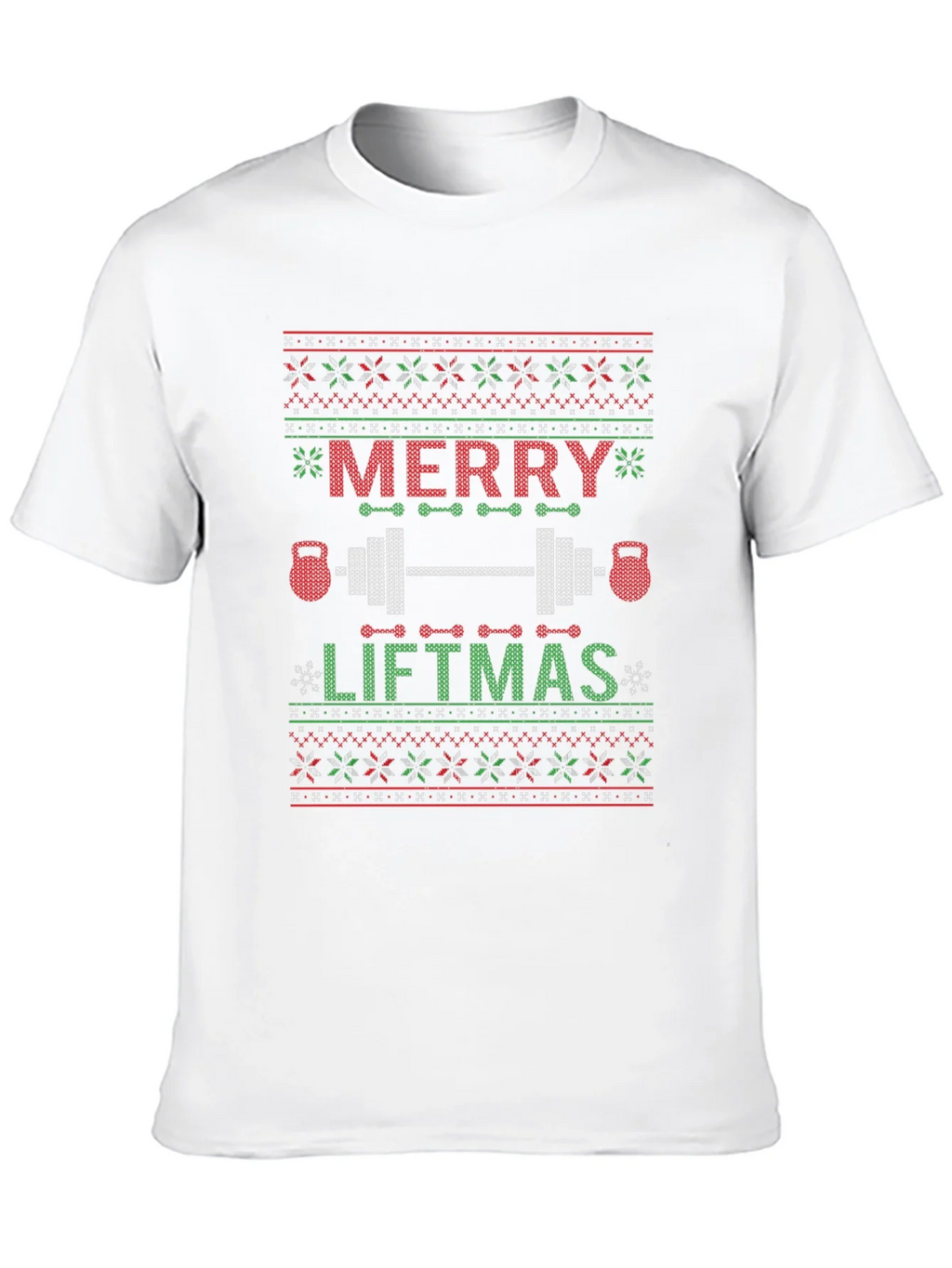 Merry Liftmas Ugly Christmas Sweater Style T-Shirt product image 9