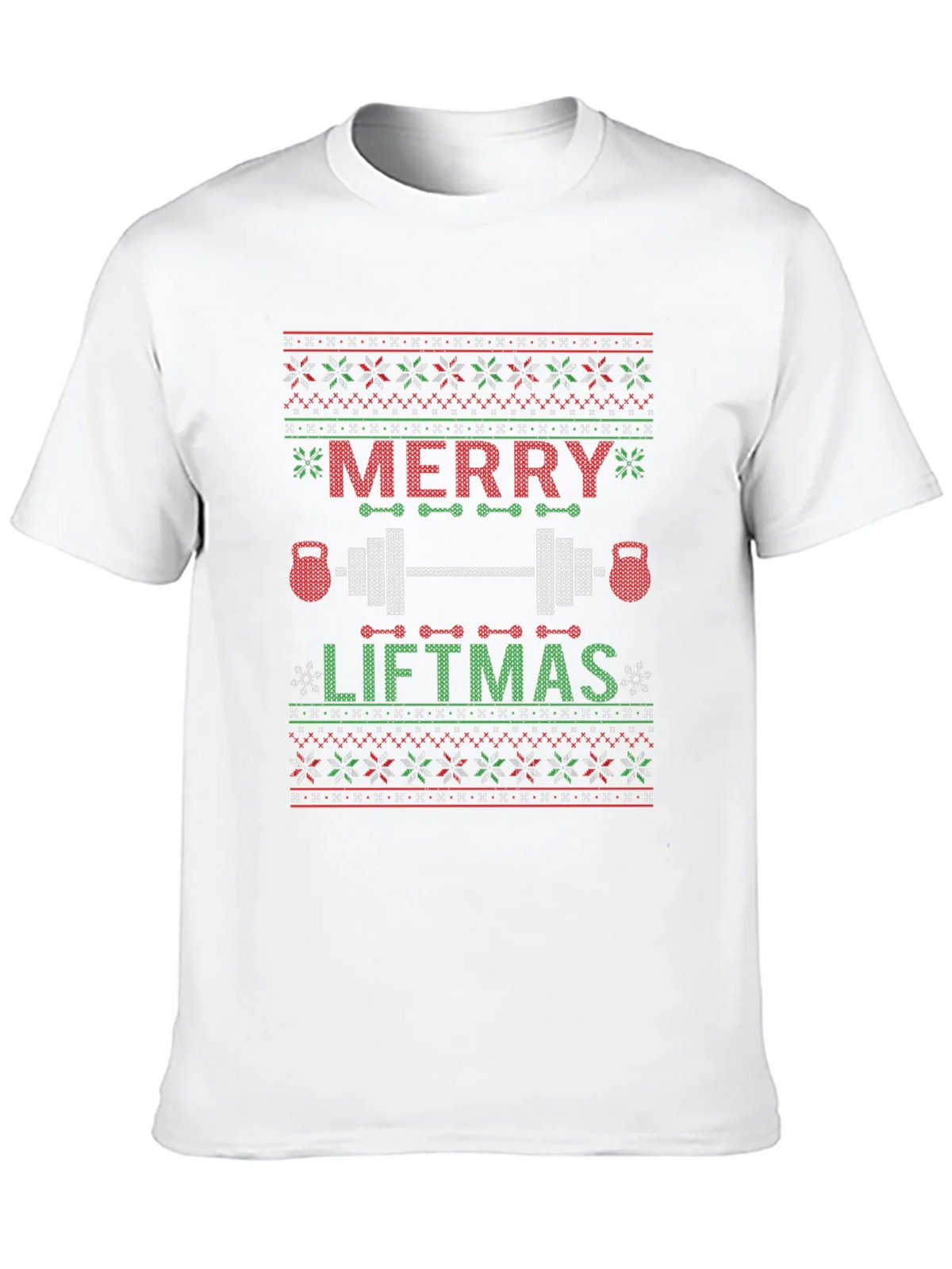 Merry Liftmas Ugly Christmas Sweater Style T-Shirt product image 9