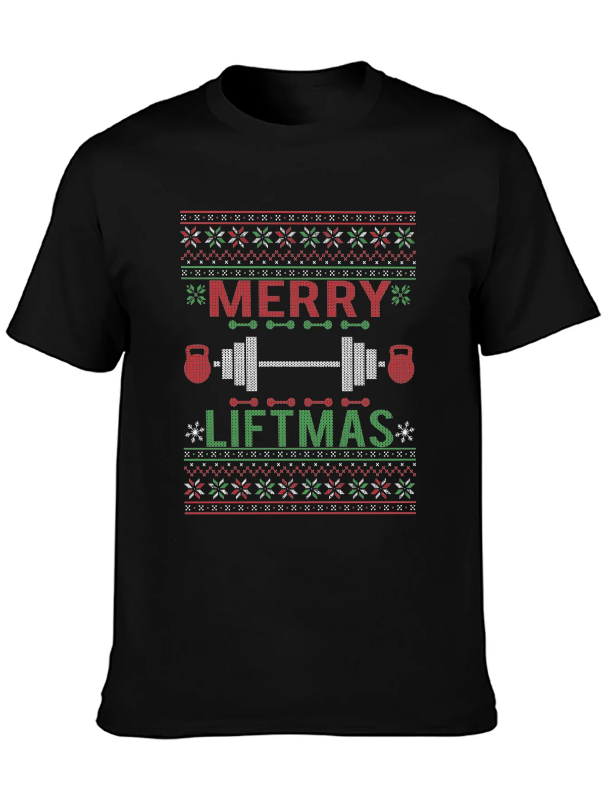 Merry Liftmas Ugly Christmas Sweater Style T-Shirt product image 3